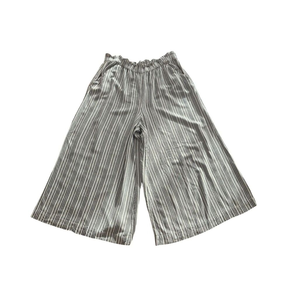 American Eagle High-Waisted Striped Wide-Leg Culottes